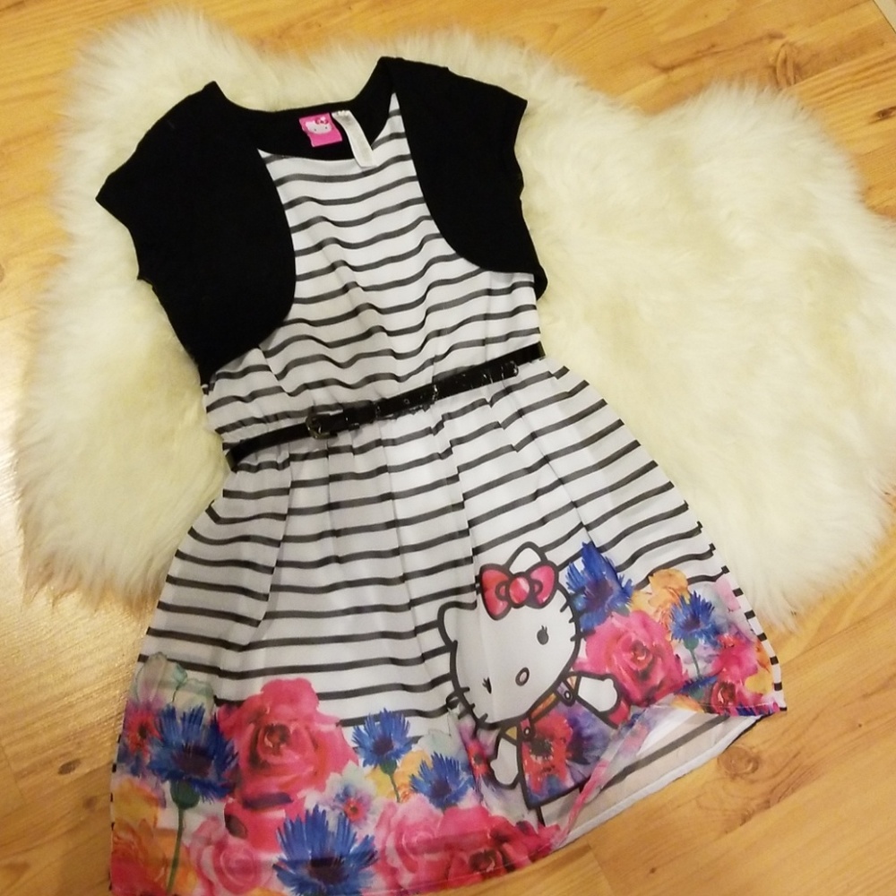 Hello Kitty dress with belt 7/8 girls